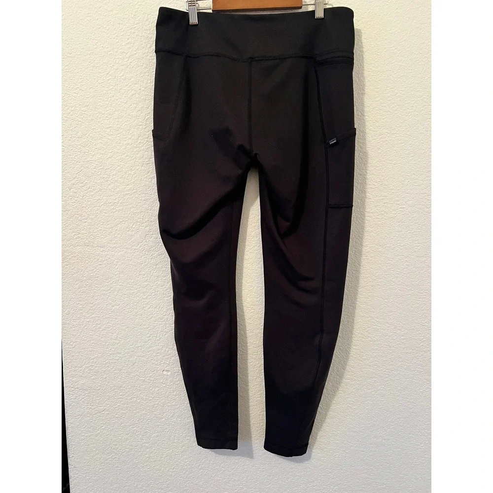 Patagonia Womens Pack Out Tights Black Hiking Leggings Pockets Size L
